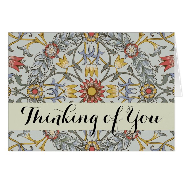 William Morris Floral Circle Flower Illustration (Front Horizontal)
