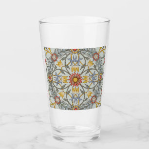 William Morris Floral Circle Flower Illustration Glass