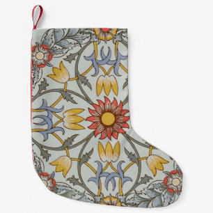 William Morris Floral Circle Flower Illustration Small Christmas Stocking