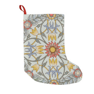 William Morris Floral Circle Flower Illustration Small Christmas Stocking