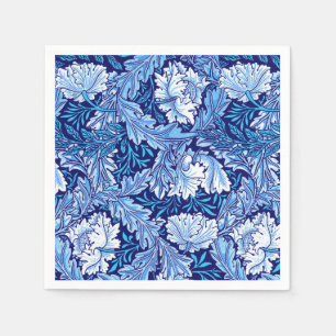 William Morris Floral, Cobalt Blue and White Napkin