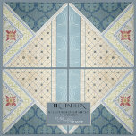William Morris Floral Craftsman Era Collage RIGHT Tile<br><div class="desc">RIGHT SIDE TILE, FOR PATTERN ORDER EQUAL NUMBERS OF LEFT & RIGHT SIDE TILES. NOTE: INSTALLATION RECOMMENDATIONS BELOW. These tiles were created from a large sized collage of new watercolor artwork by internationally licensed artist and designer, Audrey Jeanne Roberts and vintage Craftsmen era art sketches and working design drawings from...</div>
