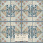 William Morris Floral Craftsman Era Collage RIGHT Tile<br><div class="desc">RIGHT SIDE TILE, PATTERN USES EQUAL NUMBERS OF LEFT AND RIGHT SIDE TILES. NOTE: INSTALLATION RECOMMENDATIONS BELOW. These tiles were created from a large sized collage of new watercolor artwork by internationally licensed artist and designer, Audrey Jeanne Roberts and vintage Craftsmen era art sketches and working design drawings from William...</div>