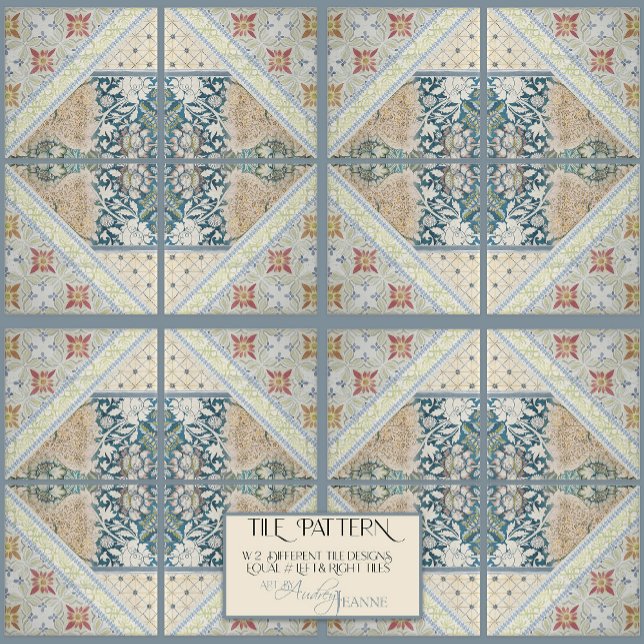 William Morris Floral Craftsman Era Collage RIGHT Tile (Creator Uploaded)