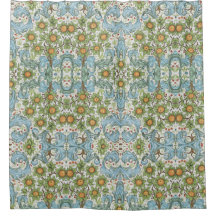 William Morris Floral Flowers Acanthus Leaves Blue