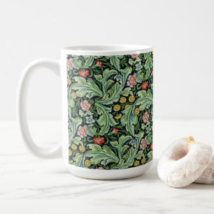William Morris Floral Flowers Carnation Pink Green Coffee Mug