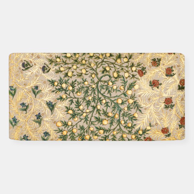 William Morris Floral Fruit Garden Flower Classic Banner (Horizontal)