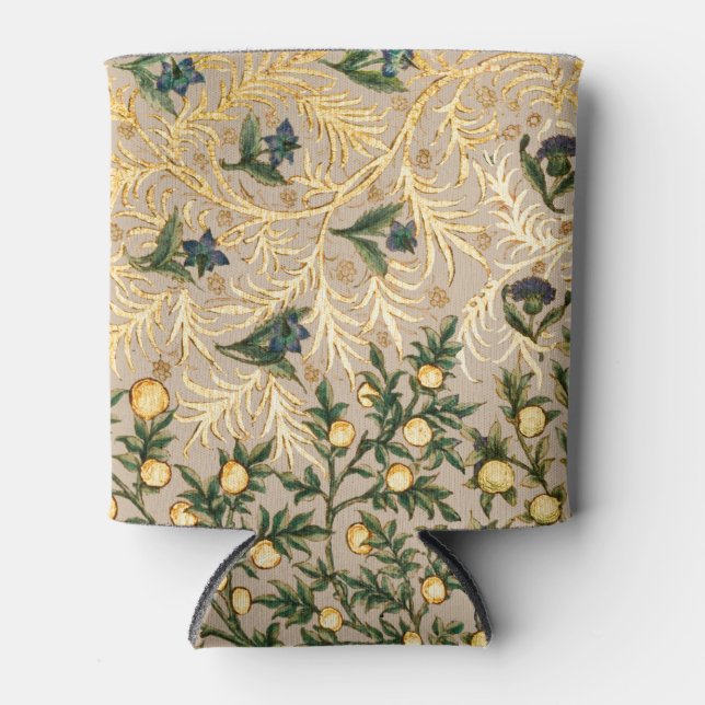 William Morris Floral Fruit Garden Flower Classic Can Cooler (Front)