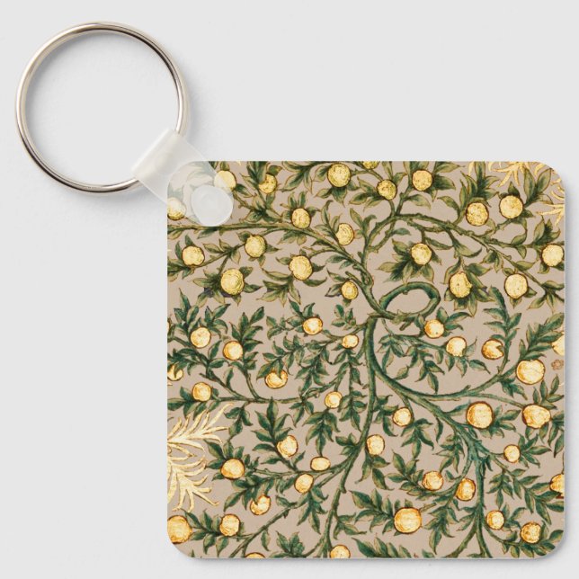 William Morris Floral Fruit Garden Flower Classic Key Ring (Front)