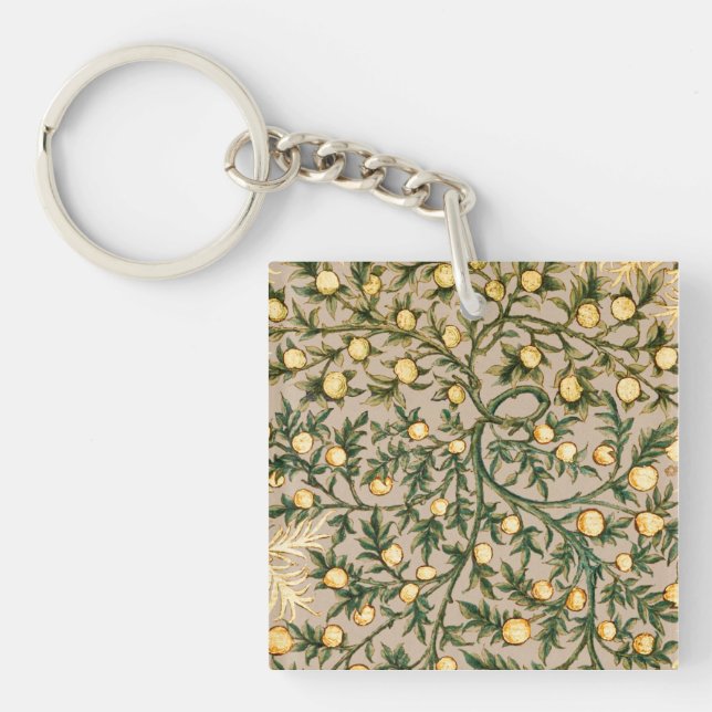 William Morris Floral Fruit Garden Flower Classic Key Ring (Front)