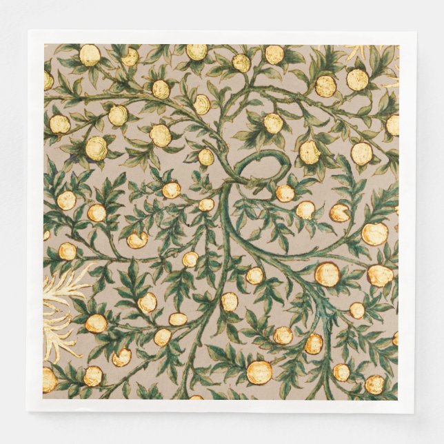 William Morris Floral Fruit Garden Flower Classic Napkin (Front)