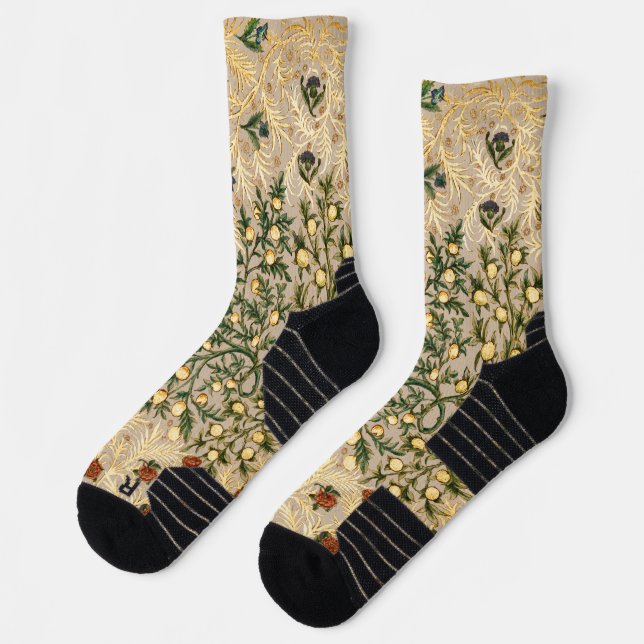 William Morris Floral Fruit Garden Flower Classic Socks (Left)
