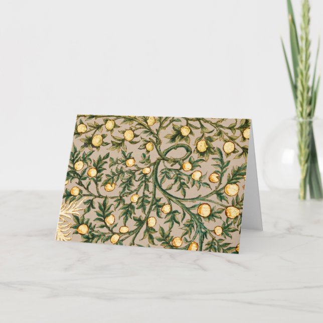 William Morris Floral Fruit Garden Flower Classic Thank You Card (Front)