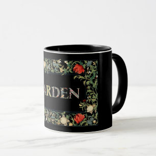 William Morris Floral Garden Motto and Frame Mug