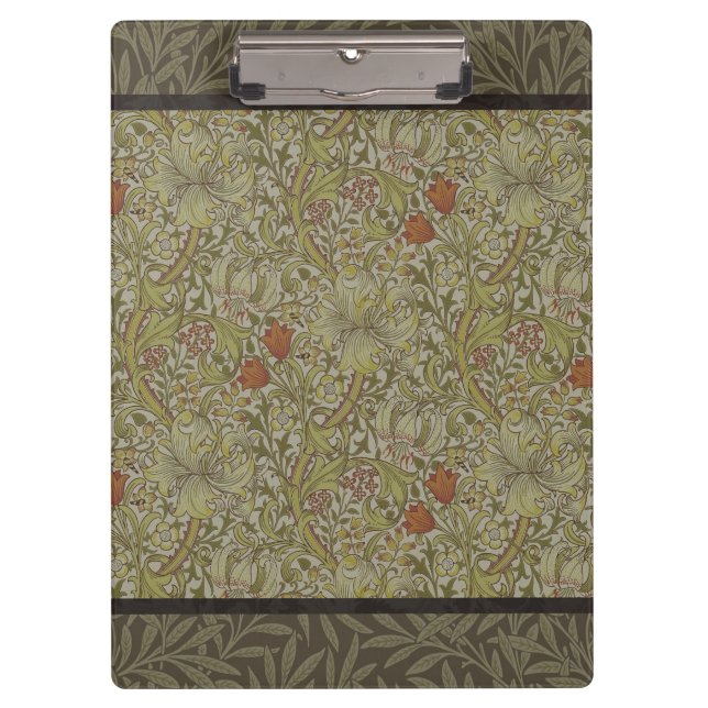 William Morris Floral lily willow art print design Clipboard (Front)