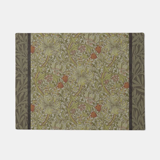 William Morris Floral lily willow art print design Doormat (Front)