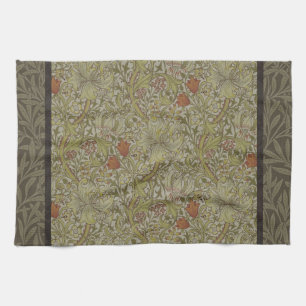 William Morris Floral lily willow art print design Tea Towel