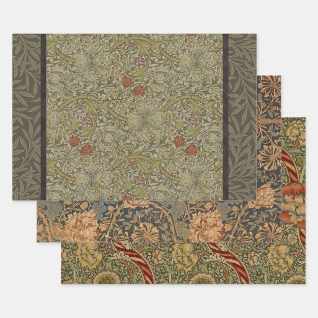 William Morris Floral lily willow art print design Wrapping Paper Sheet (Set)