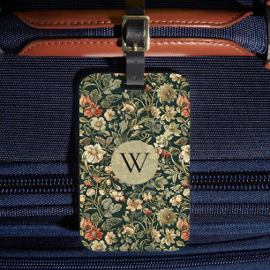 William Morris Floral Luggage Tag