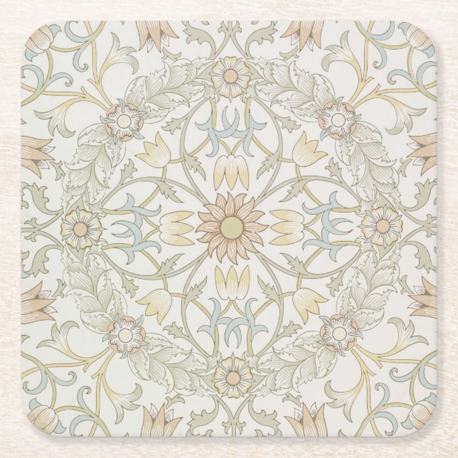 William Morris Floral Paper Coaster (Front)