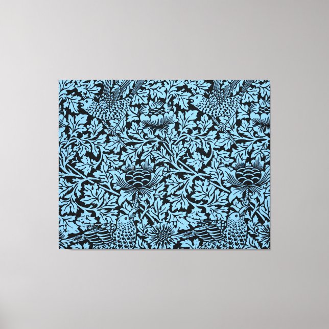 William Morris Floral Pattern Bird Anenome Canvas Print (Front)