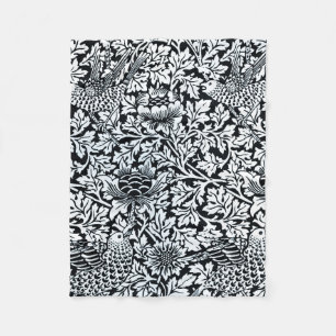 William Morris Floral Pattern Bird Anenome Fleece Blanket