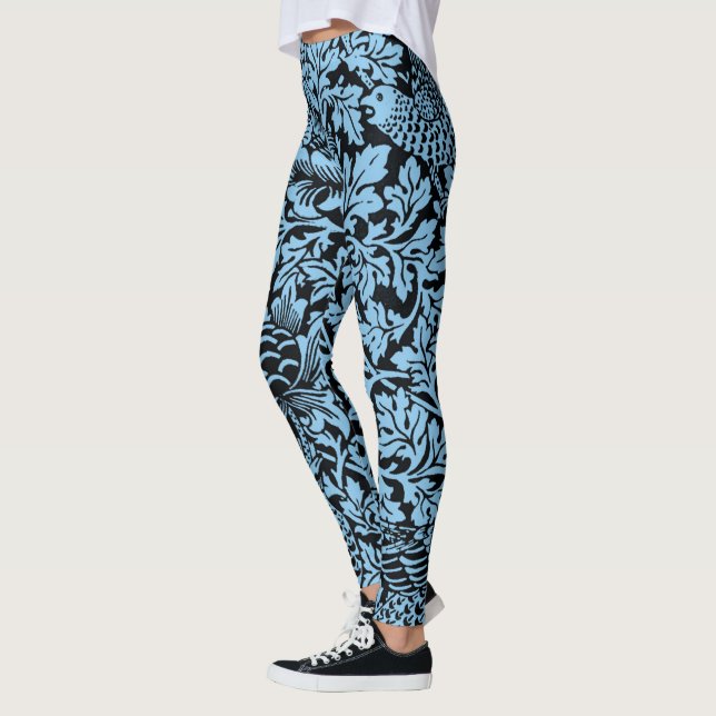 William Morris Floral Pattern Bird Anenome Leggings (Left)