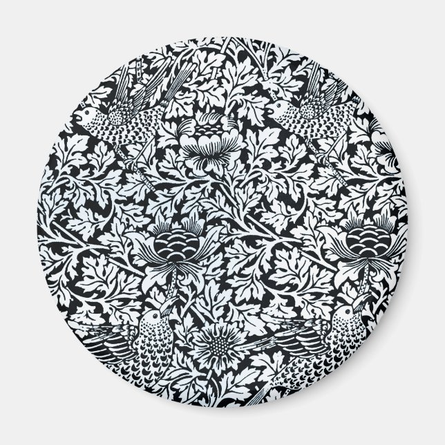 William Morris Floral Pattern Bird Anenome Magnet (Front)