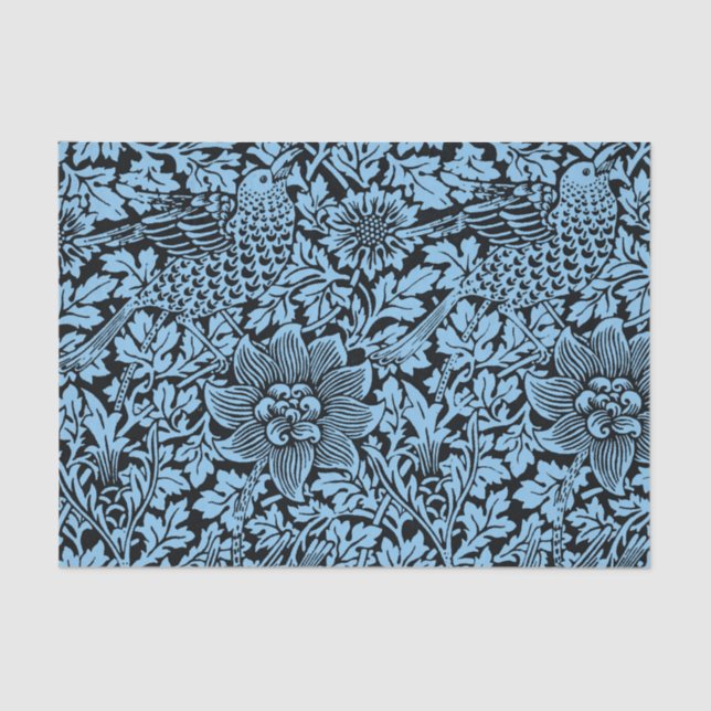 William Morris Floral Pattern Bird Anenome Tissue Paper (Front)