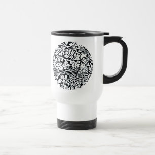 William Morris Floral Pattern Bird Anenome Travel Mug