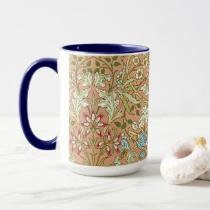 William Morris Floral Pattern Flowers Pink Blue Mug