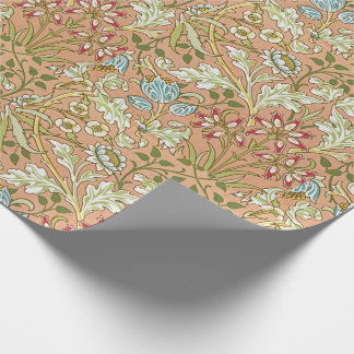 William Morris Floral Pattern Flowers Pink Blue Wrapping Paper