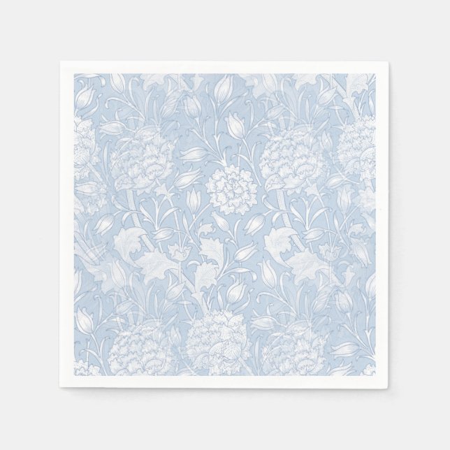 William Morris Floral Pattern in Blue Napkin (Front)