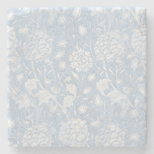 William Morris Floral Pattern in Blue Stone Coaster