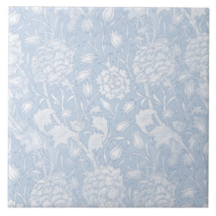 William Morris Floral Pattern in Blue Tile