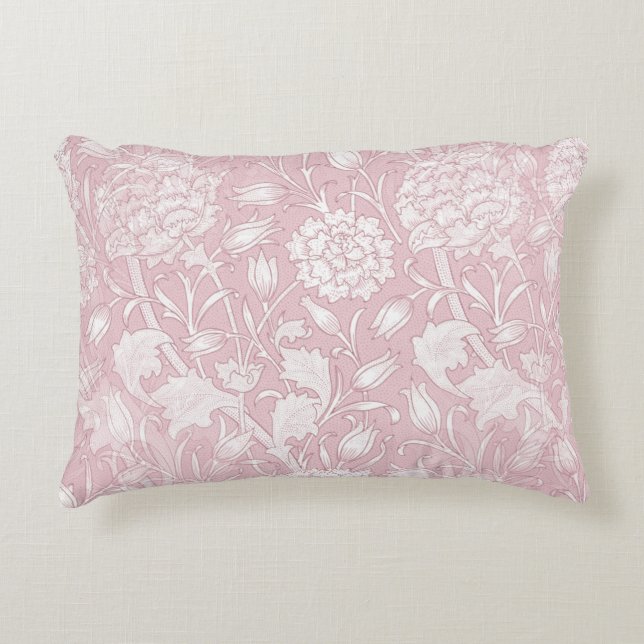 William Morris Floral Pattern in Pink Decorative Cushion (Front)