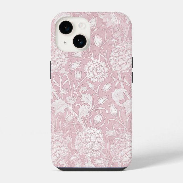 William Morris Floral Pattern in Pink iPhone Case (Back)