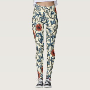 William Morris Floral Pattern Leggings