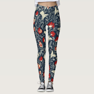 William Morris Floral Pattern Leggings