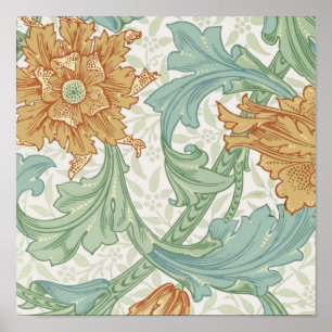 William Morris Floral Pattern Single Stem Poster