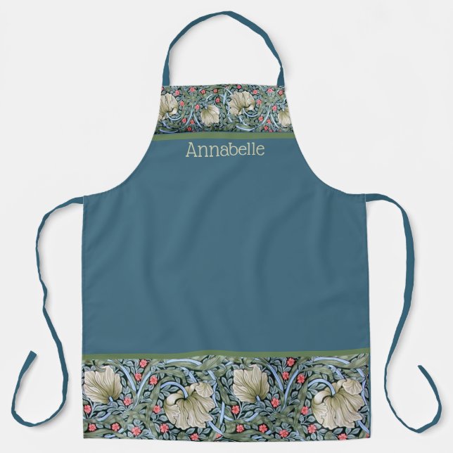 William Morris Floral Print Personalize Apron (Front)