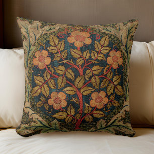William * Morris Floral Tree Rose Wreath  Cushion