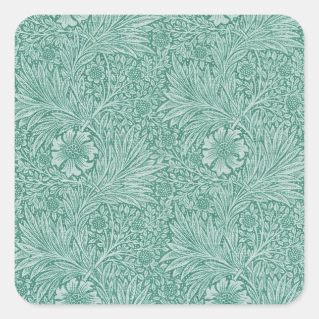 William Morris Floral Wallpaper Square Sticker (Front)