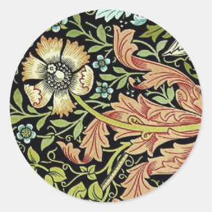 William Morris Flower design Classic Round Sticker