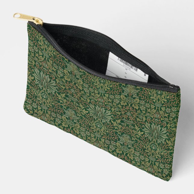 William Morris Flower Garden-Greens Accessory Pouch (Open)