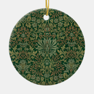William Morris Flower Garden-Greens Ceramic Tree Decoration