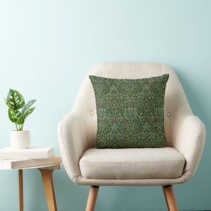 William Morris Flower Garden-Greens Cushion