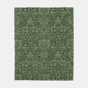 William Morris Flower Garden-Greens Fleece Blanket