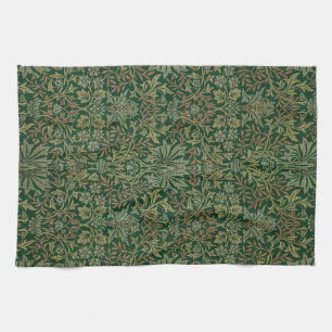 William Morris Flower Garden-Greens Tea Towel