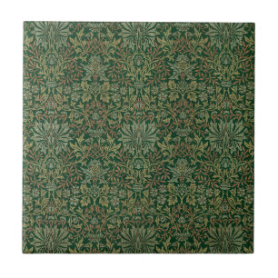 William Morris Flower Garden-Greens Tile